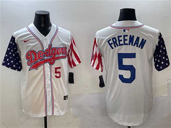 Men%27s Los Angeles Dodgers #5 Freddie Freeman White Limited Stitched Jersey